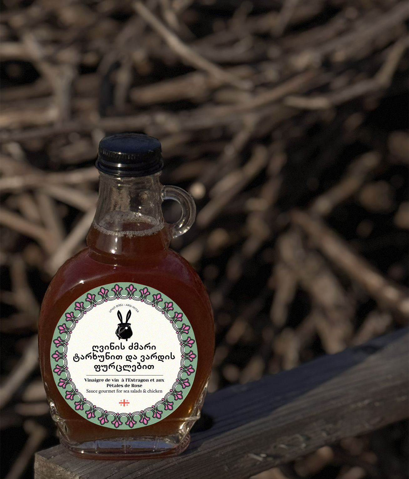 Уксус винный с Тархуном и Розовыми лепестками